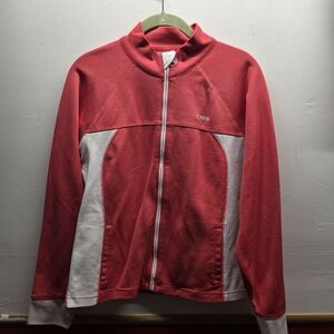 Izod Pink and White Full-Zip Track Jacket